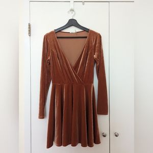 Kimchi Blue Medium orange velvet dress